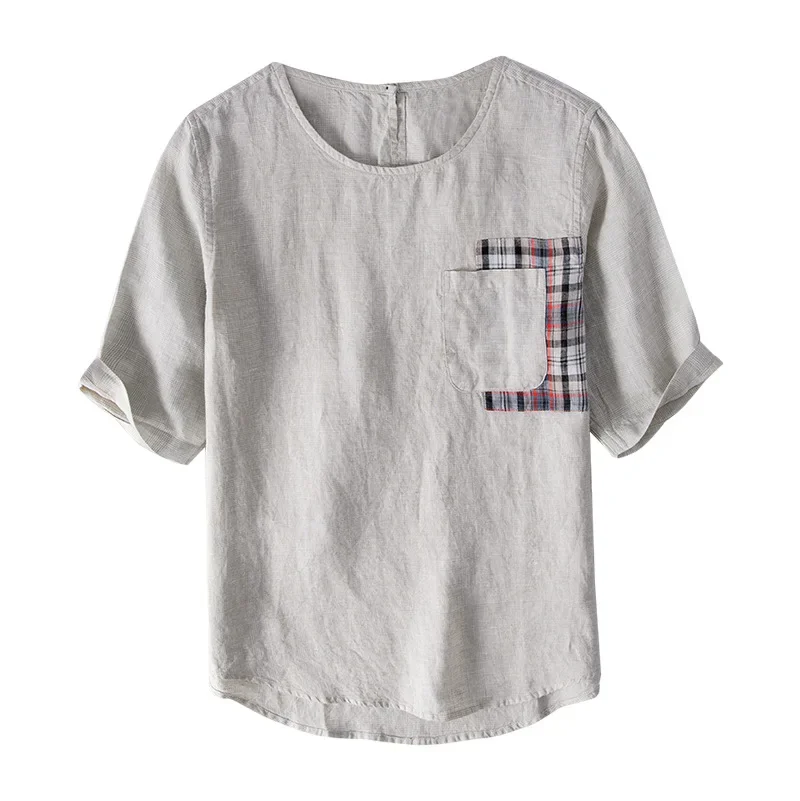 2023 New casual Chinoiserie linen plaid short sleeve men's fashion simple casual T-shirt men's youth short sleeve
2023 New casual Chinoiserie linen plaid short sleeve men's fashion simple casual T-shirt men's youth short sleeve