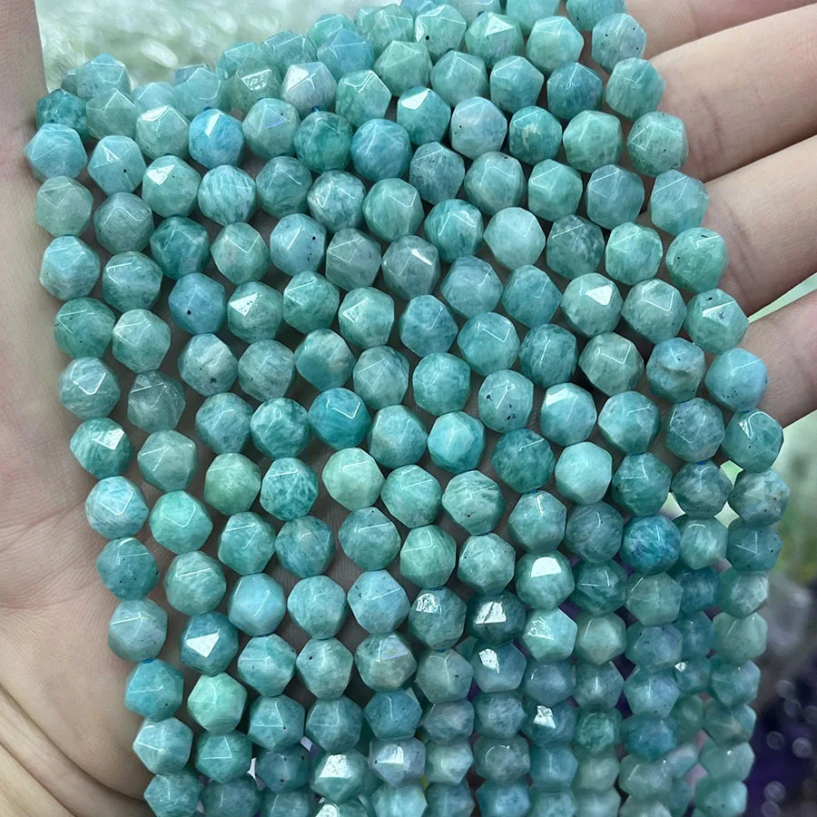 Natural Stone Amazonite Crystal Section Beads Faceted Loose Spacer For Jewelry Making DIY Necklace Bracelet 15'' 8mm
Natural Stone Amazonite Crystal Section Beads Faceted Loose Spacer For Jewelry Making DIY Necklace Bracelet 15'' 8mm