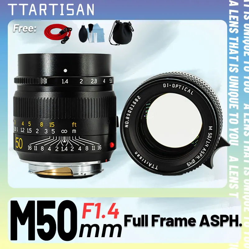 TTArtisan 50mm F1.4 ASPH Full Frame Manual Focus Fixed Lens for Leica M-Mount Cameras Like M240 M3 M6 M7 M8 M9 M9p M10 Vintage
TTArtisan 50mm F1.4 ASPH Full Frame Manual Focus Fixed Lens for Leica M-Mount Cameras Like M240 M3 M6 M7 M8 M9 M9p M10 Vintage