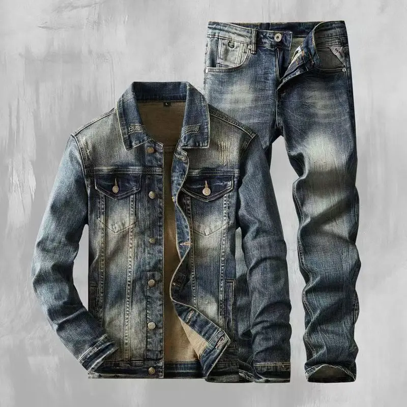 2026 New Spring Autumn New American Denim Coats Set Classic Simple and Versatile Washed Elastic Cowboy Jeans Clothes for Men
2026 New Spring Autumn New American Denim Coats Set Classic Simple and Versatile Washed Elastic Cowboy Jeans Clothes for Men