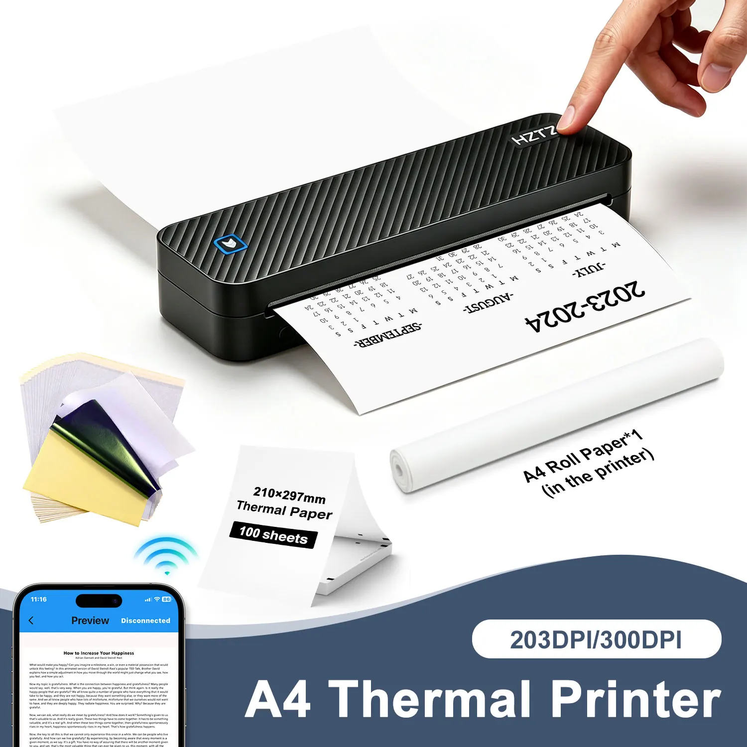Professional Portable A4 Thermal Printer, Ink-Free Wireless Tattoo Stencil & Document Printer, Black & White Available
Professional Portable A4 Thermal Printer, Ink-Free Wireless Tattoo Stencil & Document Printer, Black & White Available