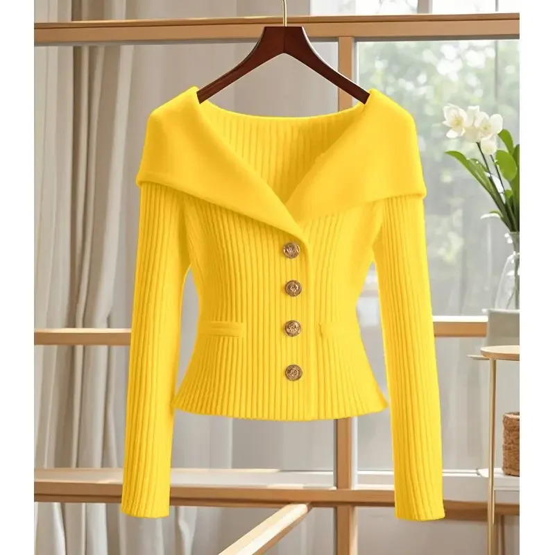 Solid Color 2024 Autumn New Women's Niche Slim-fitting Versatile Temperament Celebrity Knitted Office Lady Sweater Cardigan Top
Solid Color 2024 Autumn New Women's Niche Slim-fitting Versatile Temperament Celebrity Knitted Office Lady Sweater Cardigan Top