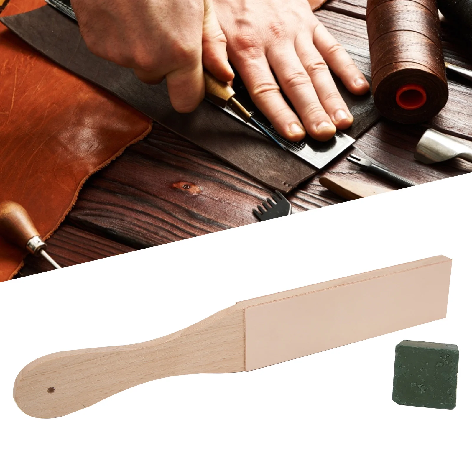 Leather Polish Sharpening Strop Dual Sided Wooden Grinding Board with Grind Paste Polish Sharpening Strop Wooden Grinding Board
Leather Polish Sharpening Strop Dual Sided Wooden Grinding Board with Grind Paste Polish Sharpening Strop Wooden Grinding Board
