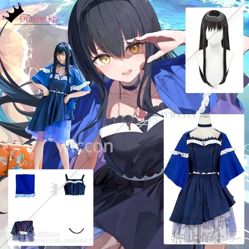 Kushima Kamome Anime Game Summer Pockets Cosplay Costume Dark Blue Dress Fashion Mesh Lolita Wigs Chocker Jirai Kei Customized
Kushima Kamome Anime Game Summer Pockets Cosplay Costume Dark Blue Dress Fashion Mesh Lolita Wigs Chocker Jirai Kei Customized