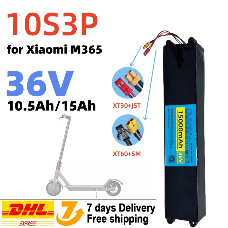 Lithium-lon Battery 10S3P 36V 30000mAh rechargeable electric scooter battery, suitable for Xiaomi M365 built-in BMS
Lithium-lon Battery 10S3P 36V 30000mAh rechargeable electric scooter battery, suitable for Xiaomi M365 built-in BMS