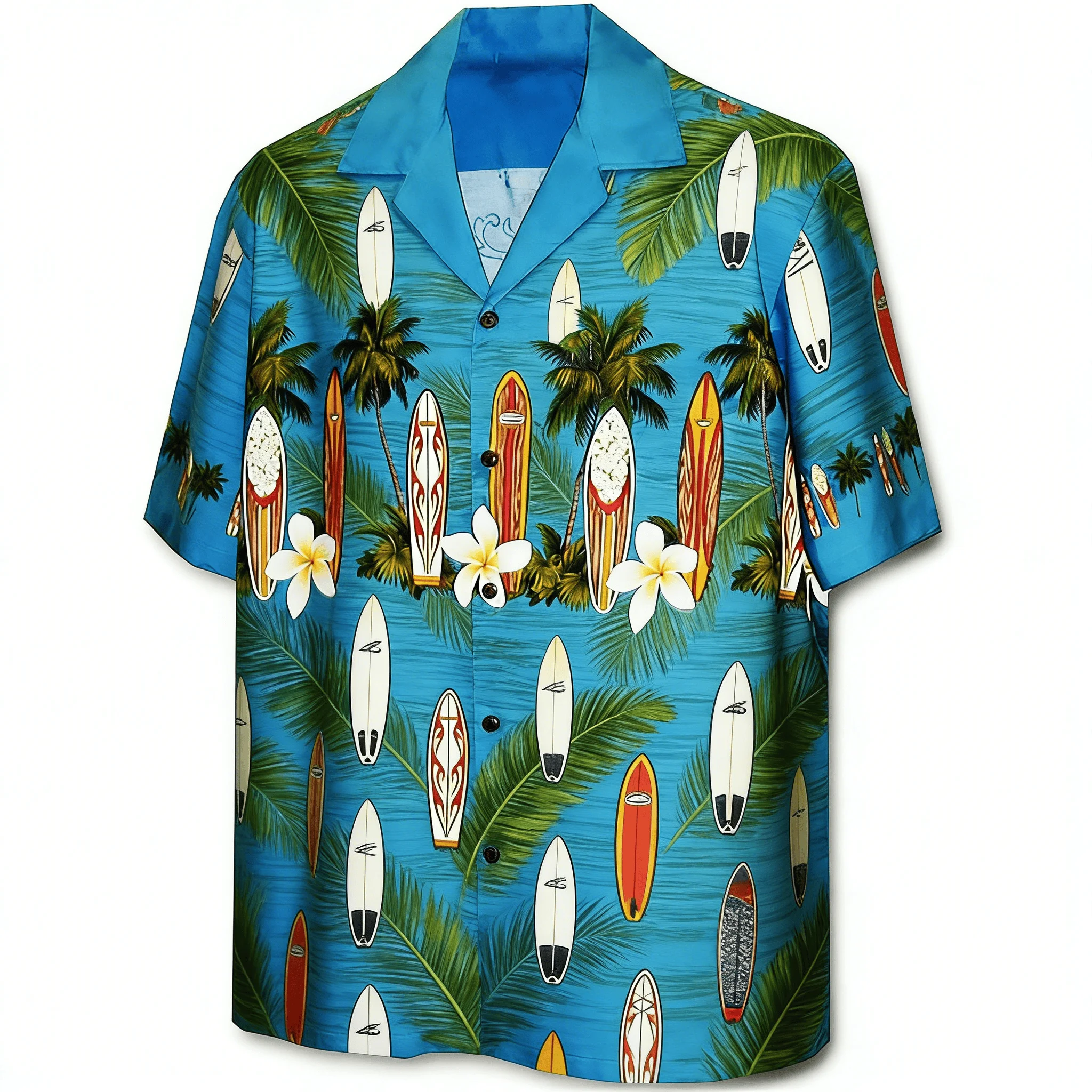Men's Surfboard Coconut Tree Print Short Sleeve Shirt, Spring Summer Vibrant Hawaiian Vacation Casual Top, Pocket Lapel Style
Men's Surfboard Coconut Tree Print Short Sleeve Shirt, Spring Summer Vibrant Hawaiian Vacation Casual Top, Pocket Lapel Style