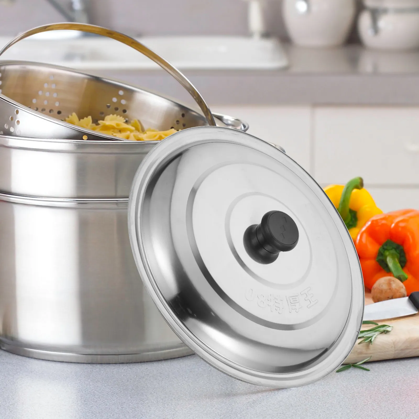 Multi-Function Stainless Steel Pot Lid Heavy-Duty Round Cover Compatible with All Cookware Types Barrel Cylinder Home
Multi-Function Stainless Steel Pot Lid Heavy-Duty Round Cover Compatible with All Cookware Types Barrel Cylinder Home