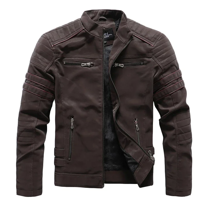 Men Leather Jacket Casual Motorcycle Winter Inner Fleece PU Coat Faux Leather Jackets Mens Clothing
Men Leather Jacket Casual Motorcycle Winter Inner Fleece PU Coat Faux Leather Jackets Mens Clothing