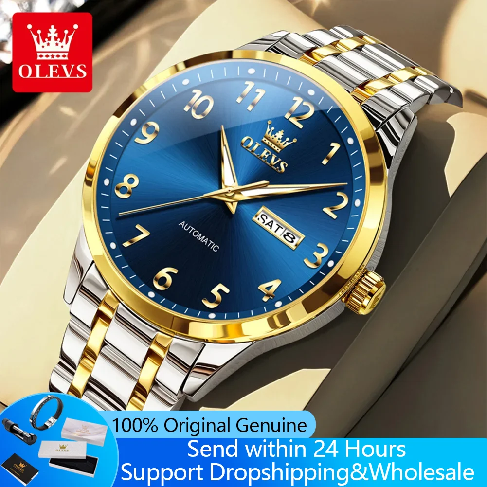 OLEVS 7078 Оригинальные мужские часы, модные классические деловые механические часы для мужчин, водонепроницаемые автоматические наручные часы с двойным календарем
OLEVS 7078 Оригинальные мужские часы, модные классические деловые механические часы для мужчин, водонепроницаемые автоматические наручные часы с двойным календарем