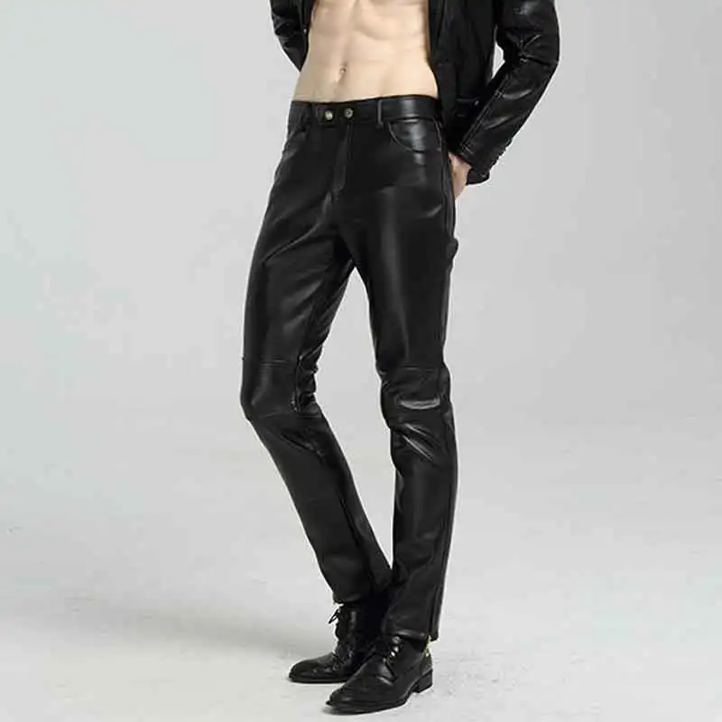 Men's PU Leather Long Pants Vintage Slim Fit Straight Trousers Spring Autumn Casual Streetwear Skinny Pant Male Fashion New 2023
Men's PU Leather Long Pants Vintage Slim Fit Straight Trousers Spring Autumn Casual Streetwear Skinny Pant Male Fashion New 2023