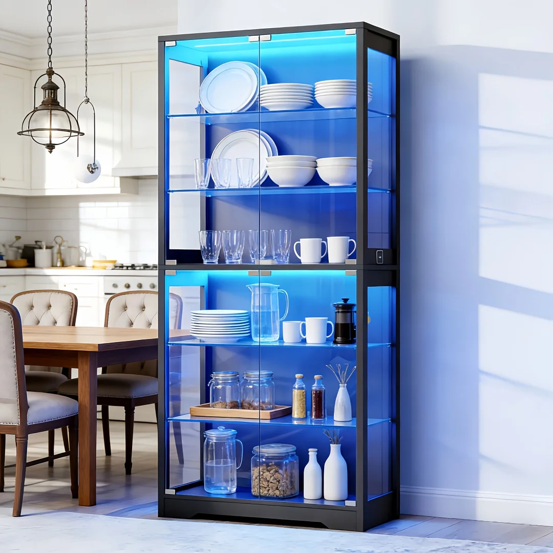 6-Tier Modern Glass Display Cabinet with Smart Sensor & Touchless Doors, 3-Color LED, Large Storage Shelving Unit Suitable for
6-Tier Modern Glass Display Cabinet with Smart Sensor & Touchless Doors, 3-Color LED, Large Storage Shelving Unit Suitable for