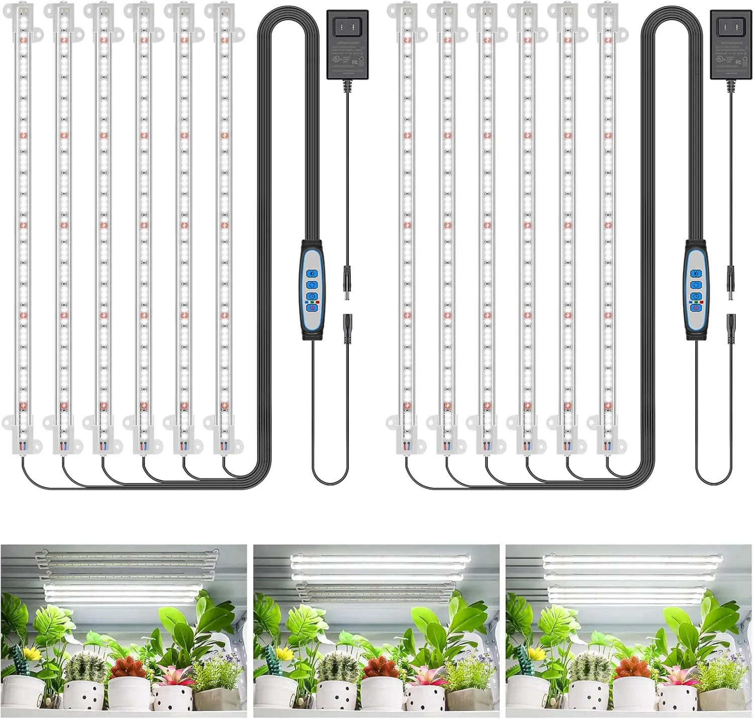 Full Spectrum LED Grow Light Strip with Timer, 360 LEDs, 6 Bars for Indoor Plants, Hydroponics
Full Spectrum LED Grow Light Strip with Timer, 360 LEDs, 6 Bars for Indoor Plants, Hydroponics