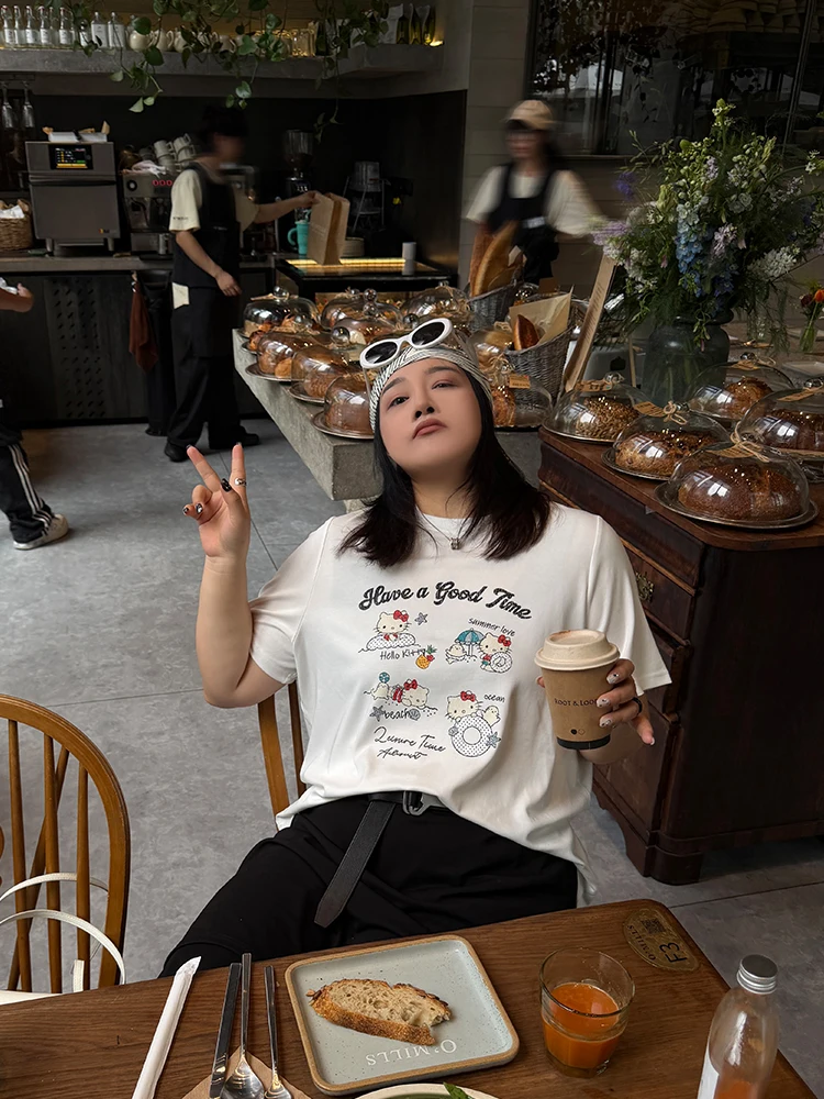 Fun Cartoon Print Short Sleeve T-Shirt plus Size Women's Clothing Age Reduction Slimming Casual Style round Neck Top
Fun Cartoon Print Short Sleeve T-Shirt plus Size Women's Clothing Age Reduction Slimming Casual Style round Neck Top