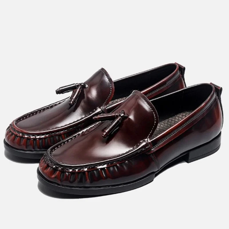 Patent Leather Loafers Shoes For Men Versatile Breathable Slip-on Genuine Leather Business Casual Shoes Tassel Loafers Bean Shoe
Patent Leather Loafers Shoes For Men Versatile Breathable Slip-on Genuine Leather Business Casual Shoes Tassel Loafers Bean Shoe