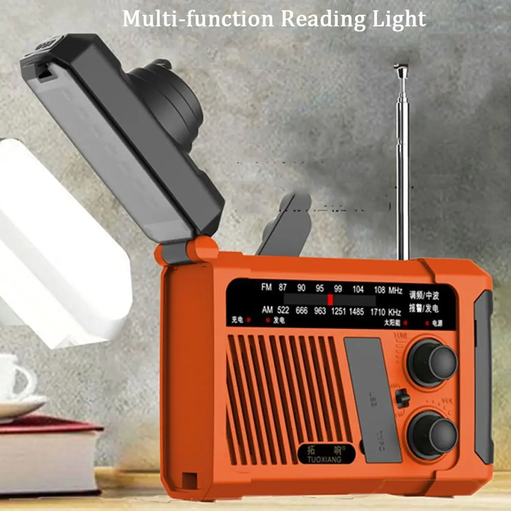 With Flashlight Solar Power Emergency Radio Reading Light Power Bank Hand Crank Radio USB Charging SOS Alarm AM/FM Radio
With Flashlight Solar Power Emergency Radio Reading Light Power Bank Hand Crank Radio USB Charging SOS Alarm AM/FM Radio