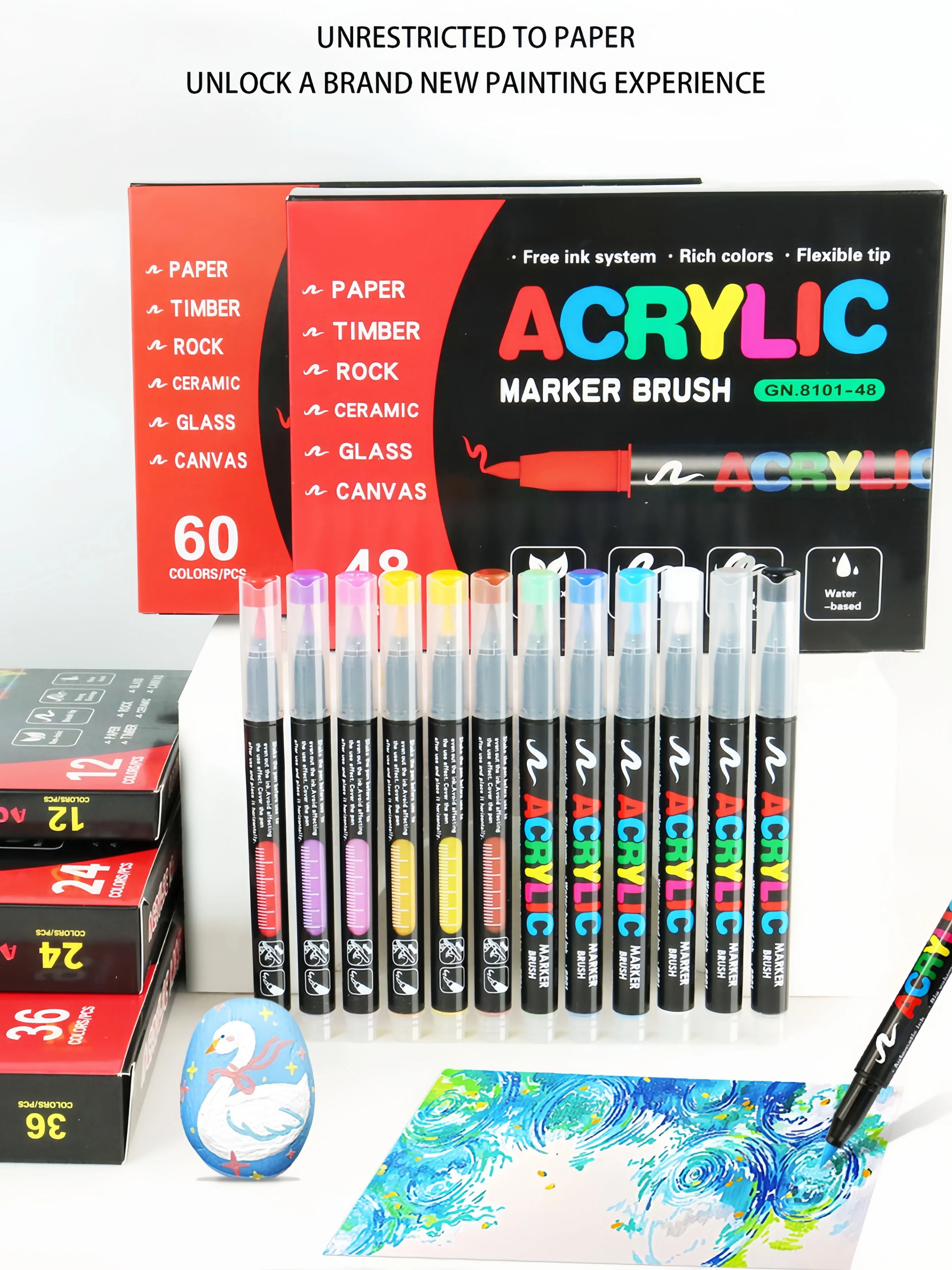 Набор акриловых маркеров-кистей (12/24/36/48/60 цветов) для рисования на камнях, дереве, стекле, а также для подарков и поделок своими руками
Набор акриловых маркеров-кистей (12/24/36/48/60 цветов) для рисования на камнях, дереве, стекле, а также для подарков и поделок своими руками