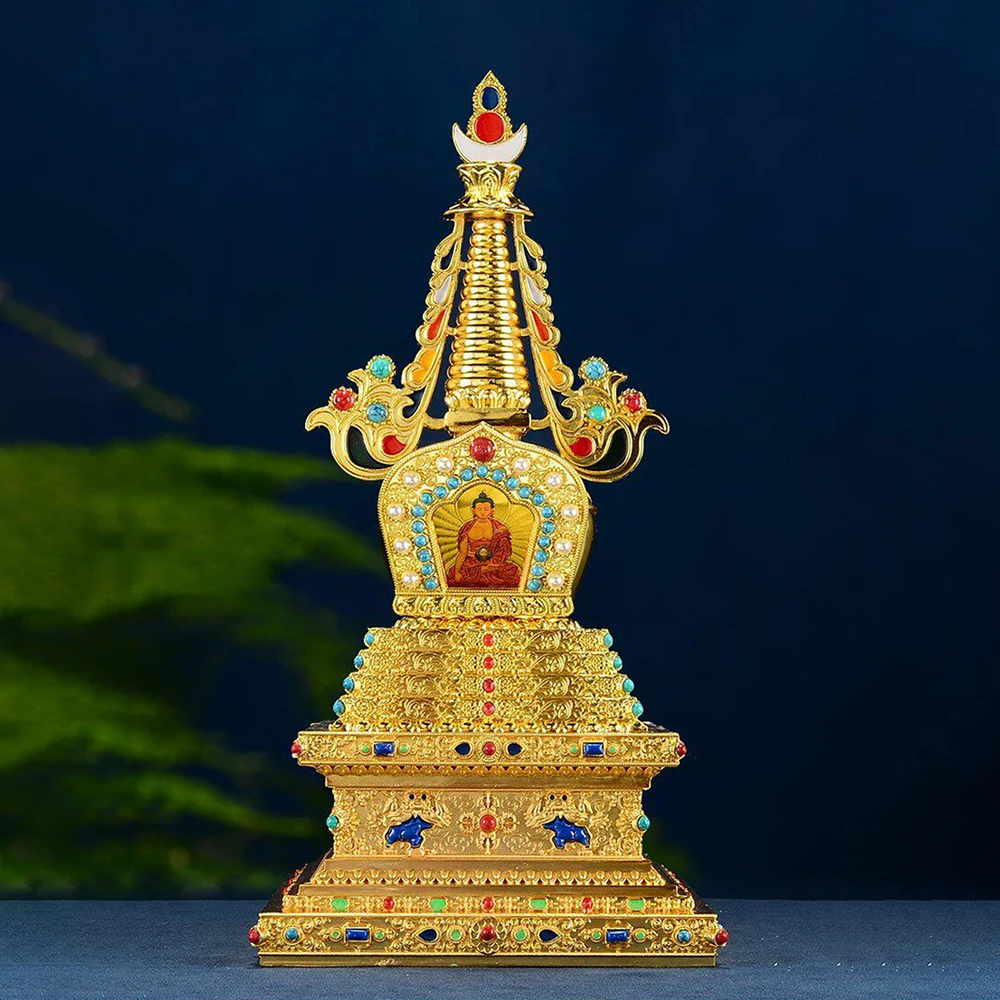 Gilded Bodhi Pagoda Ornament Carved flower inlaid with colorful beads Tibetan Gadang Pagoda Home Buddhist Hall Offering Ornament
Gilded Bodhi Pagoda Ornament Carved flower inlaid with colorful beads Tibetan Gadang Pagoda Home Buddhist Hall Offering Ornament