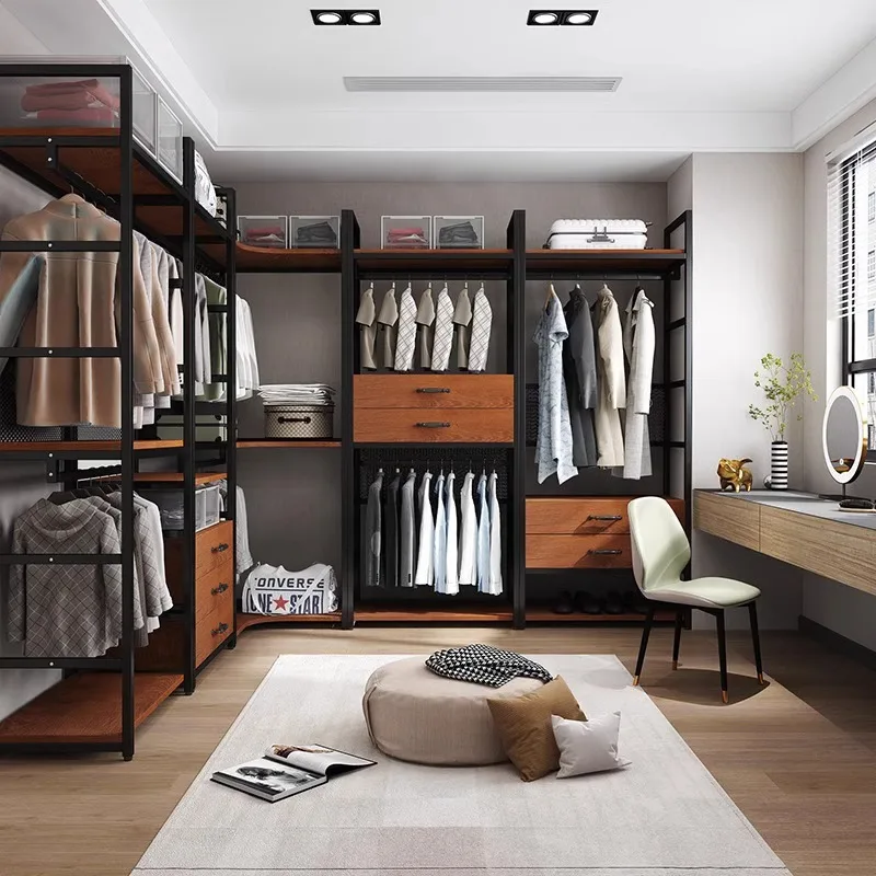 Walk-in coat rack Bedroom Living room Home storage cabinet Hanger Shoe rack Integrated wrought iron open wardrobe
Walk-in coat rack Bedroom Living room Home storage cabinet Hanger Shoe rack Integrated wrought iron open wardrobe