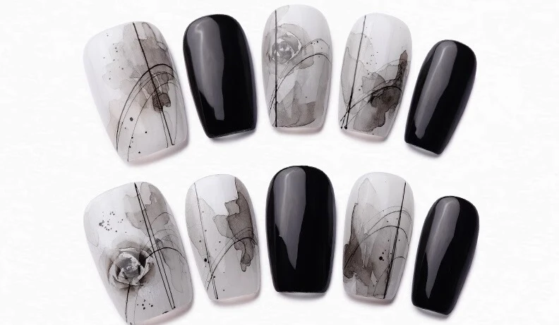 Pure Handmade Armor Hand-painted Black Rose Fashion High Sense Commuting Versatile Daily Nail Art
Pure Handmade Armor Hand-painted Black Rose Fashion High Sense Commuting Versatile Daily Nail Art