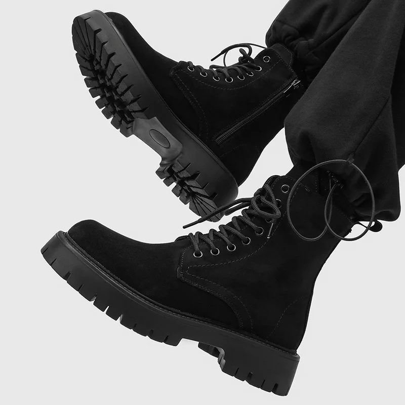 England style men's casual platform boots lace-up cow suede leather shoes cowboy spring autumn boot cool high motorcycle botas
England style men's casual platform boots lace-up cow suede leather shoes cowboy spring autumn boot cool high motorcycle botas
