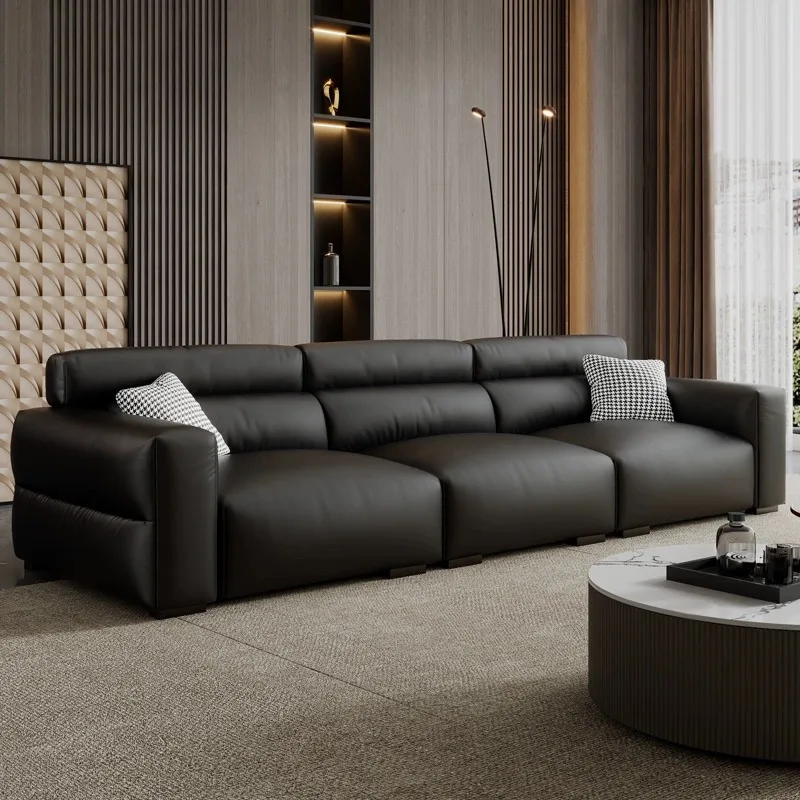 Cow leather sofa first layer cowhide living room minimalist small apartment down black leather art
Cow leather sofa first layer cowhide living room minimalist small apartment down black leather art