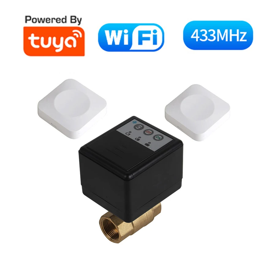 Tuya WIFI 433MHz Water Leak Protection System with 1/2" 3/4" 1" Water Valve No Wire with WIFI Water Sensor Tuya App Monitoring
Tuya WIFI 433MHz Water Leak Protection System with 1/2" 3/4" 1" Water Valve No Wire with WIFI Water Sensor Tuya App Monitoring
