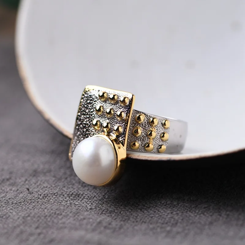 Shining Silver Natural Freshwater Pearl Rings for Women Gilded 925 Silver Dots Square Ring Fashion Ethnic Jewelry Trendy Ring
Shining Silver Natural Freshwater Pearl Rings for Women Gilded 925 Silver Dots Square Ring Fashion Ethnic Jewelry Trendy Ring