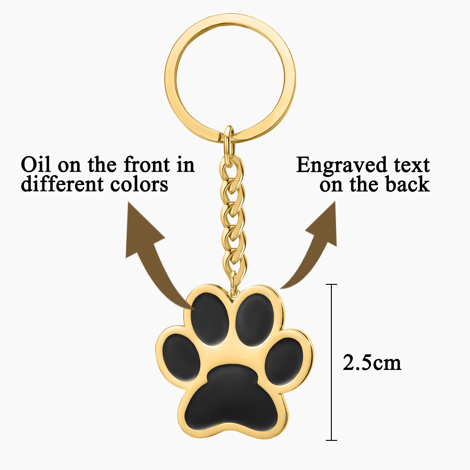 Custom Enamel Paw Print Keychain Personalised Engraving Text On Back Colorful Animal Claw Foot Print Keyring Gift For Dog Owners
Custom Enamel Paw Print Keychain Personalised Engraving Text On Back Colorful Animal Claw Foot Print Keyring Gift For Dog Owners
