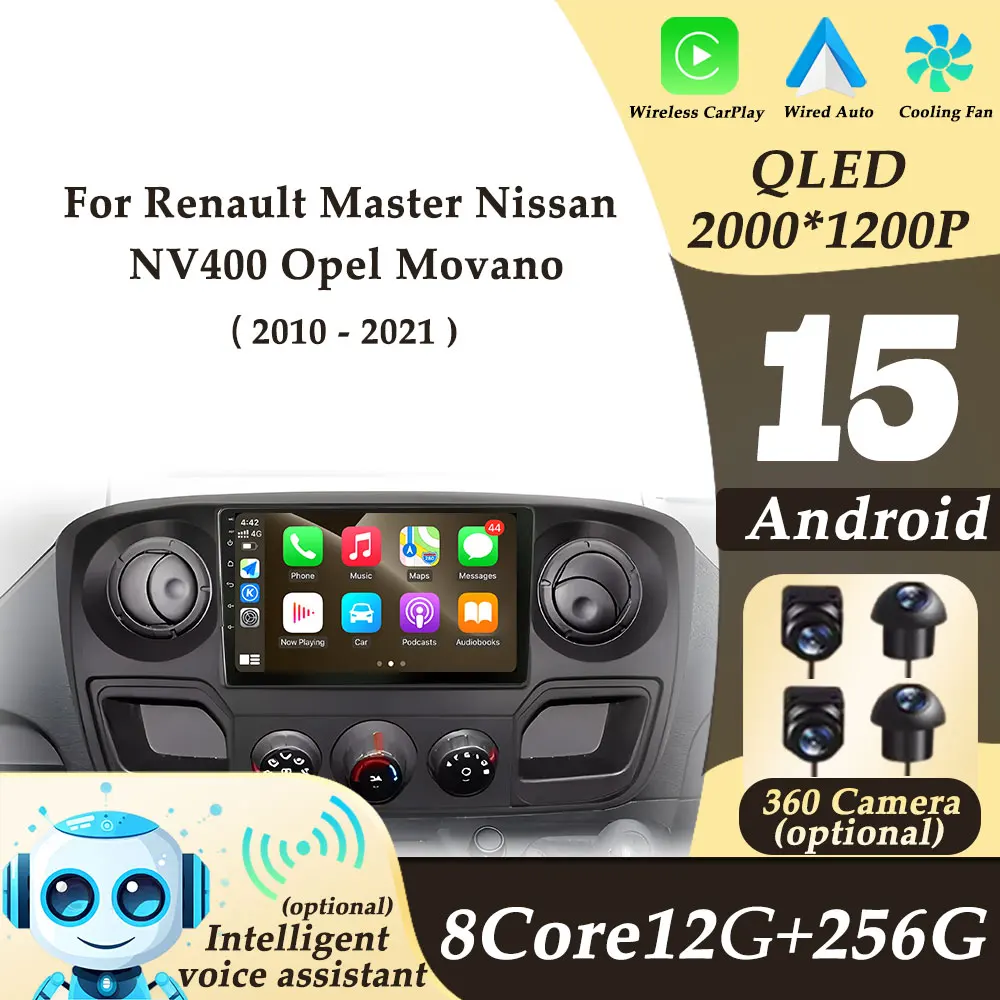 Car Radio Multimedi Player Android 15 for Renault Master Nissan NV400 Opel Movano 2010 - 2021 Wireless CarPlay GPS Navigation BT
Car Radio Multimedi Player Android 15 for Renault Master Nissan NV400 Opel Movano 2010 - 2021 Wireless CarPlay GPS Navigation BT
