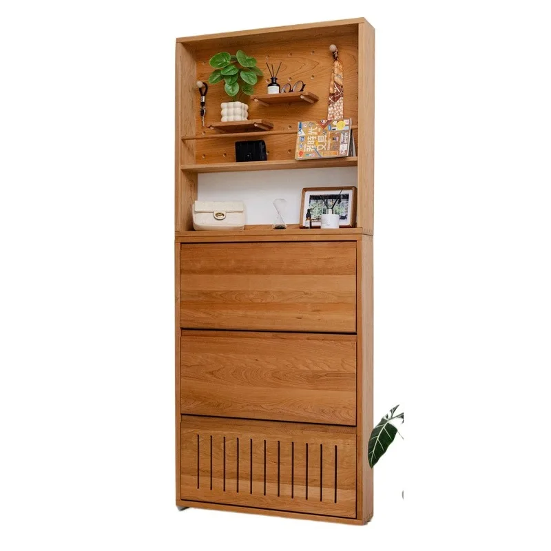 Solid wood ultra-thin shoe cabinet, household entrance entrance Japanese-style medieval cherry wood integrated against the wall
Solid wood ultra-thin shoe cabinet, household entrance entrance Japanese-style medieval cherry wood integrated against the wall