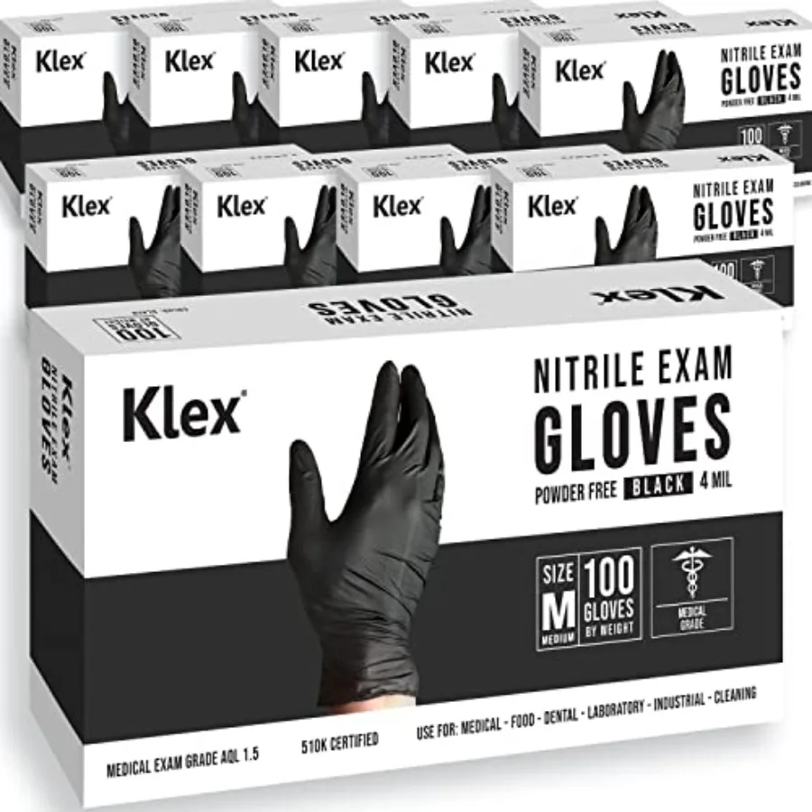 Nitrile Exam Gloves - Medical Grade Powder and Latex Free Food Safe Black 0 Count S M L XL
Nitrile Exam Gloves - Medical Grade Powder and Latex Free Food Safe Black 0 Count S M L XL