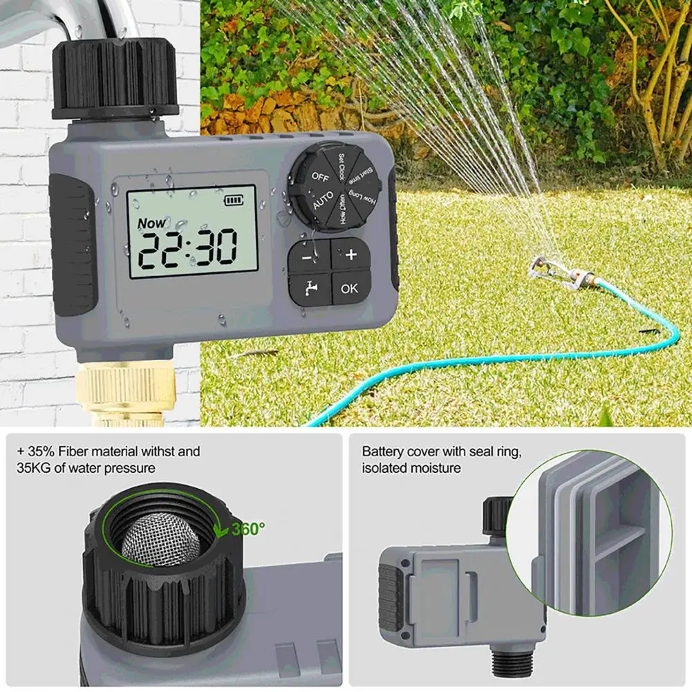 Sprinkler Timer with Intelligent Batching Program High-pressure Resistance Up to 116 Psi Automatic for Programmable for Faucet
Sprinkler Timer with Intelligent Batching Program High-pressure Resistance Up to 116 Psi Automatic for Programmable for Faucet