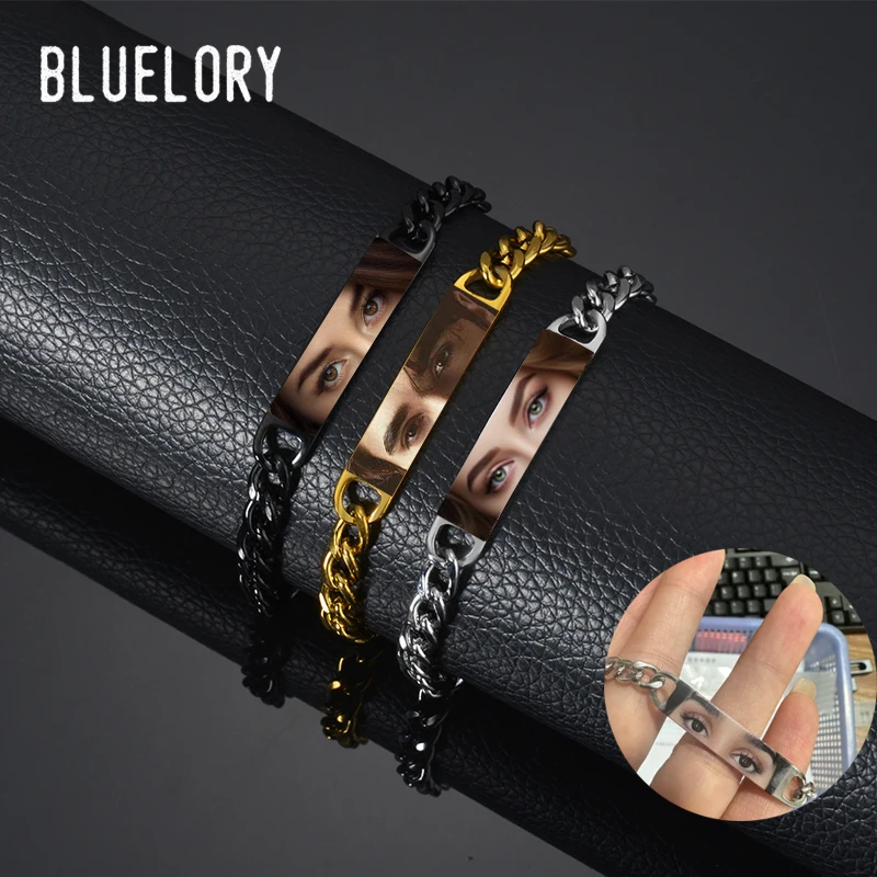 Bluelory резьба цветные фотографии глаза браслет из нержавеющей стали Фигаро цепочка браслеты для мужчин женщин юбилей ювелирные изделия подарок 
Bluelory резьба цветные фотографии глаза браслет из нержавеющей стали Фигаро цепочка браслеты для мужчин женщин юбилей ювелирные изделия подарок