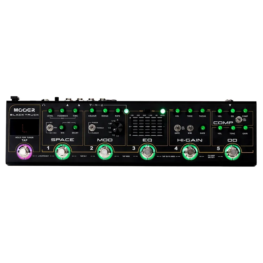 MOOER CPT2 Black Truck Combined Multi-Effects Guitar Effect Pedal Overdrive Built-in Compressor Dist EQ Mod Reverb/DelayTuner