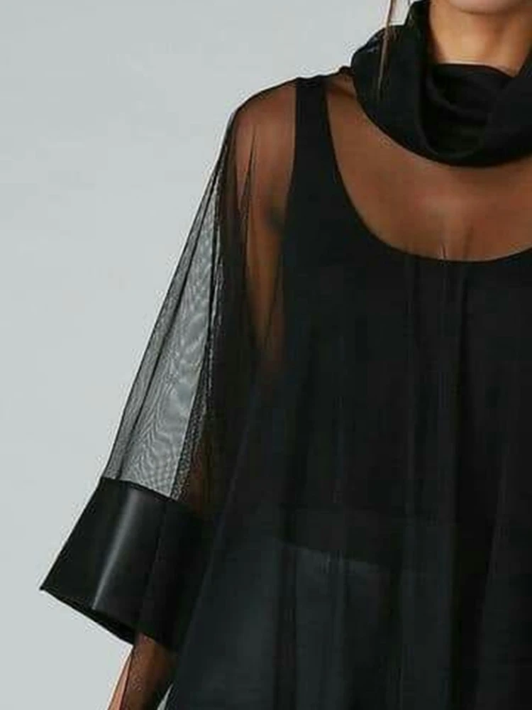 Новая весенняя женская асимметричная блузка с воротником-хомутом, прозрачными вставками и рукавом 3/4, свободного кроя, повседневная
Новая весенняя женская асимметричная блузка с воротником-хомутом, прозрачными вставками и рукавом 3/4, свободного кроя, повседневная