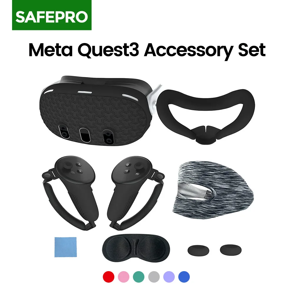 For Meta Oculus Quest 3 Silicone Face Cover, Controller Grip Cover, VR Shell Cover, Lens Cover and Eye Cover Accessories set
For Meta Oculus Quest 3 Silicone Face Cover, Controller Grip Cover, VR Shell Cover, Lens Cover and Eye Cover Accessories set