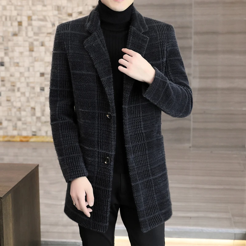 Thiened Woolen Coat Men's Sli Trendy Mid-Length Faionable Outerwear Autumn Winter Youth Stand Fit Single-Breasted ...
Thiened Woolen Coat Men's Sli Trendy Mid-Length Faionable Outerwear Autumn Winter Youth Stand Fit Single-Breasted ...