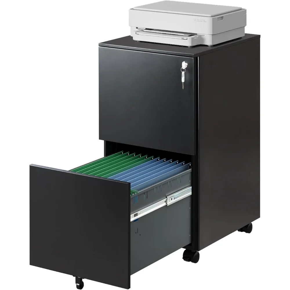 2-Drawer Rolling File Cabinet with Lock, Metal Filing Cabinet for Home Office, Fully Assembled Under Desk Cabinet, Black
2-Drawer Rolling File Cabinet with Lock, Metal Filing Cabinet for Home Office, Fully Assembled Under Desk Cabinet, Black