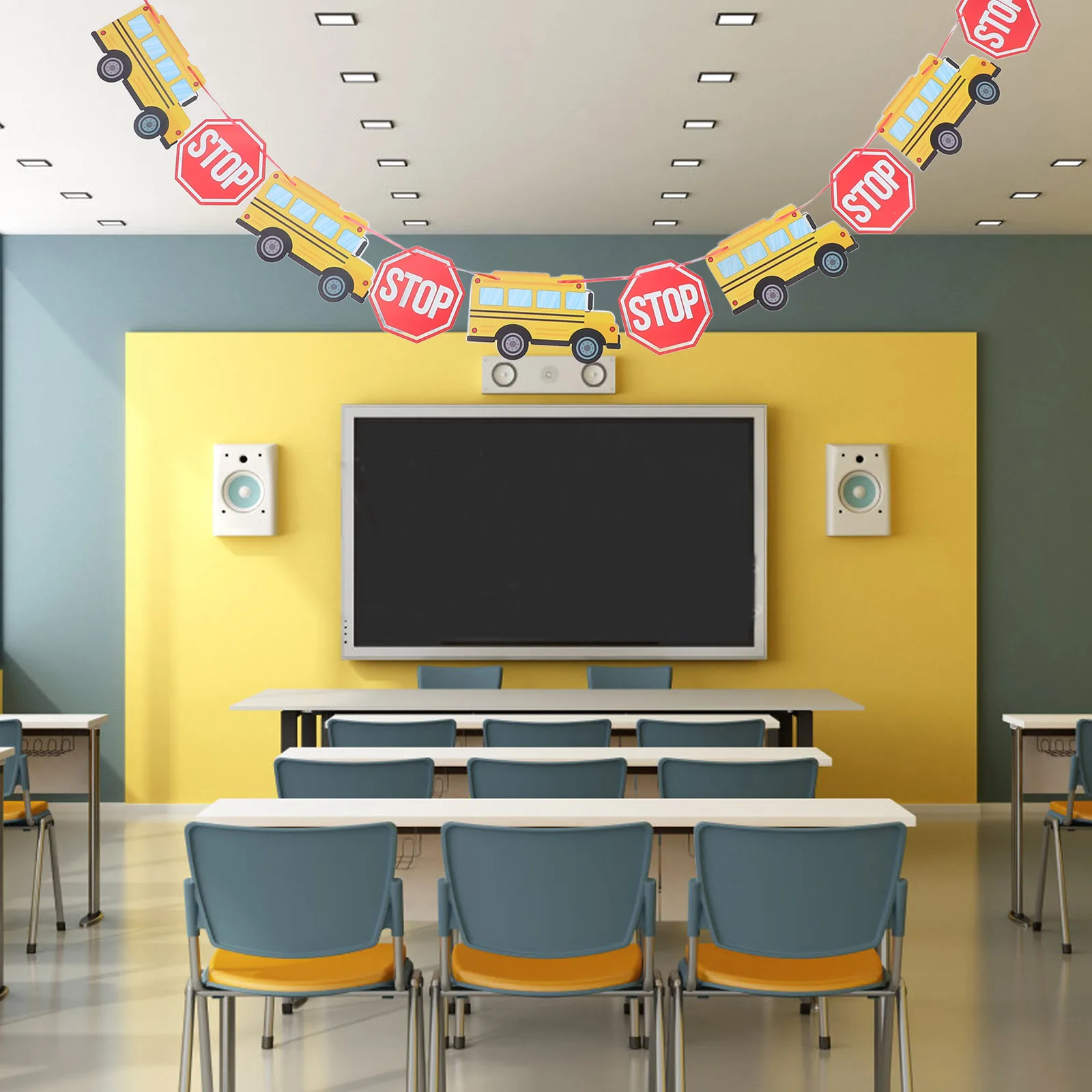 Back-to-school Banner Bus Decor Backdrop Decorate Decoration Paper Props Office
Back-to-school Banner Bus Decor Backdrop Decorate Decoration Paper Props Office