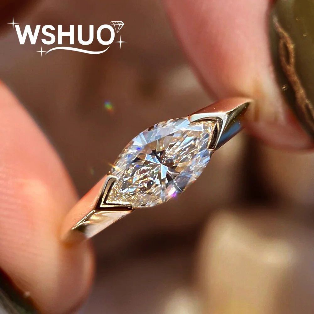 East West 1CaraT Marquise Cut Solitaire Moissanite Ring For Women S925 Silver Lab Diamond Engagement Ring Wedding Band With Gra
East West 1CaraT Marquise Cut Solitaire Moissanite Ring For Women S925 Silver Lab Diamond Engagement Ring Wedding Band With Gra