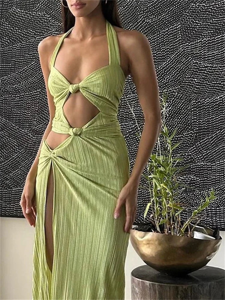 Whatiwear Knots Hollow Dress Woman Sexy Backless Sleeveless High Slits Hottie Vacation Beach Party Ruffles Elegant Long Bodycon
Whatiwear Knots Hollow Dress Woman Sexy Backless Sleeveless High Slits Hottie Vacation Beach Party Ruffles Elegant Long Bodycon