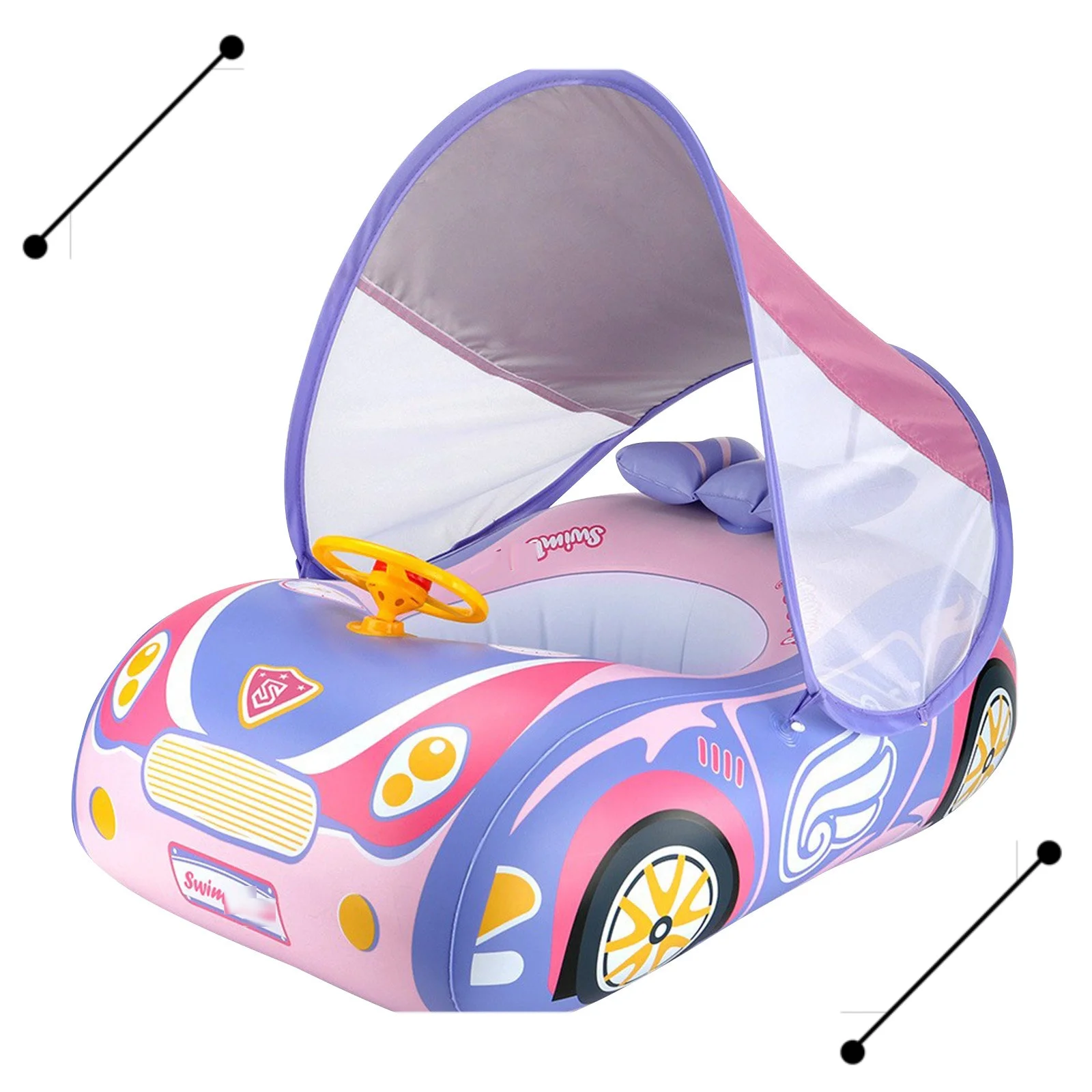 1PC Inflatable Car Seat Ring, Children's Swimming Ring, With Sunshade, Horn Seat Rin, Children's Swimming Pool Toys Gift
1PC Inflatable Car Seat Ring, Children's Swimming Ring, With Sunshade, Horn Seat Rin, Children's Swimming Pool Toys Gift