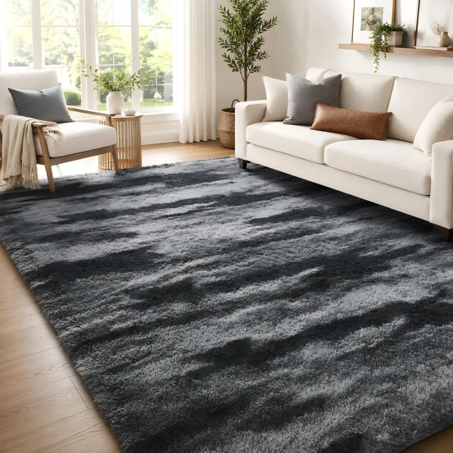Soft Gray Shag Area Rug Machine Washable Non-Slip Rug for Living Room 4'x6'
Soft Gray Shag Area Rug Machine Washable Non-Slip Rug for Living Room 4'x6'