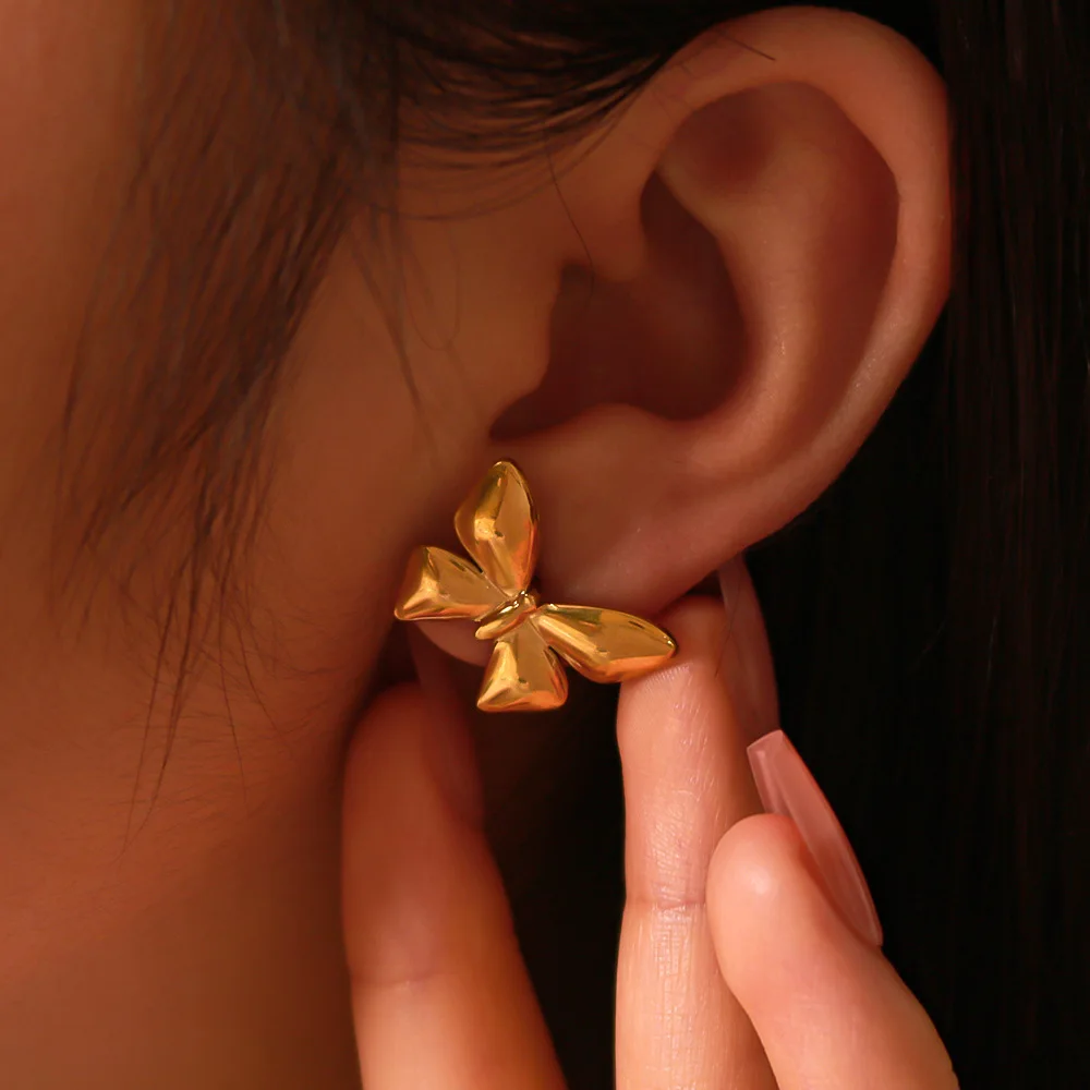 New Arrivals Luxury Fashion Stainless Steel Gold Plated Butterfly Earring Fine Jewelry Women Ladies Earrings Jewellery
New Arrivals Luxury Fashion Stainless Steel Gold Plated Butterfly Earring Fine Jewelry Women Ladies Earrings Jewellery