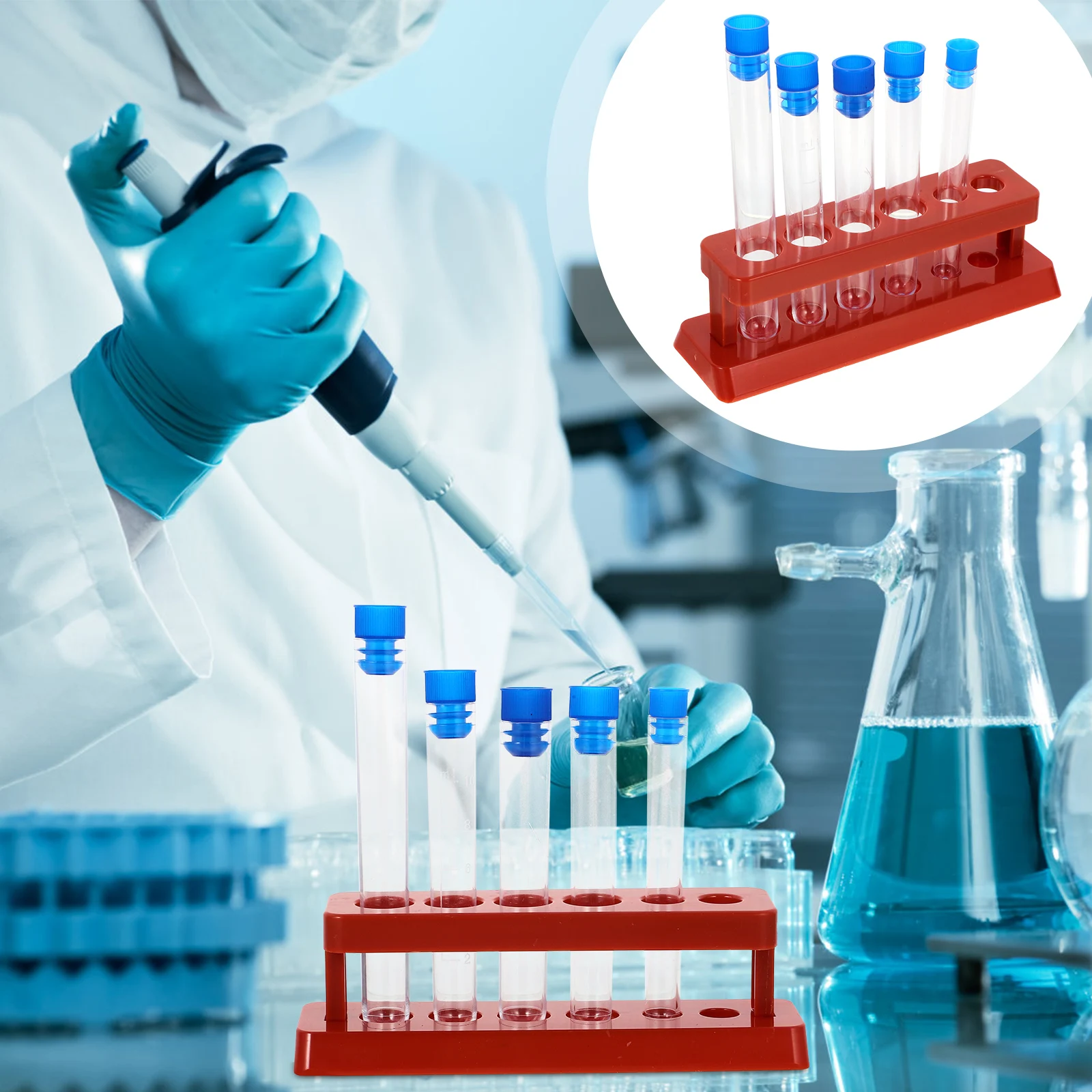 5pcs Test Rack Set Plastic Transparent Tubes for Liquid Storage Scientific Experiment Child Test Tubes For Experiment Lab
5pcs Test Rack Set Plastic Transparent Tubes for Liquid Storage Scientific Experiment Child Test Tubes For Experiment Lab