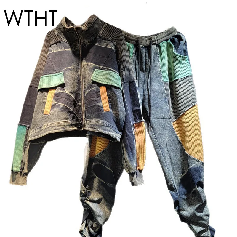 WTHT Trendy New Women's Patchwork Color Wash Stand Collar Jacket Elastic High Waist Loose Jeans Female 2025 Autumn 1LS2258
WTHT Trendy New Women's Patchwork Color Wash Stand Collar Jacket Elastic High Waist Loose Jeans Female 2025 Autumn 1LS2258