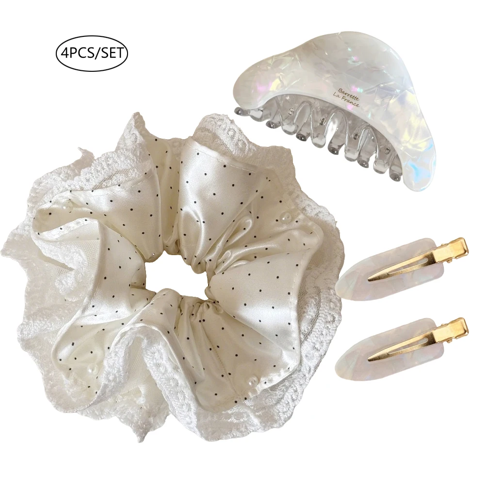 4PCS SET for daily gift hair accessories for girls women scrunchies elastic bands korean fascinators elegant claw clip vintage
4PCS SET for daily gift hair accessories for girls women scrunchies elastic bands korean fascinators elegant claw clip vintage
