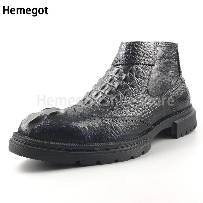 Black Croc Textured Chunky Sole Chelsea Boots for Formal & Casual Wear Side-Zip Brogue Ankle Boots Trendy Handmade Men's Boots
Black Croc Textured Chunky Sole Chelsea Boots for Formal & Casual Wear Side-Zip Brogue Ankle Boots Trendy Handmade Men's Boots