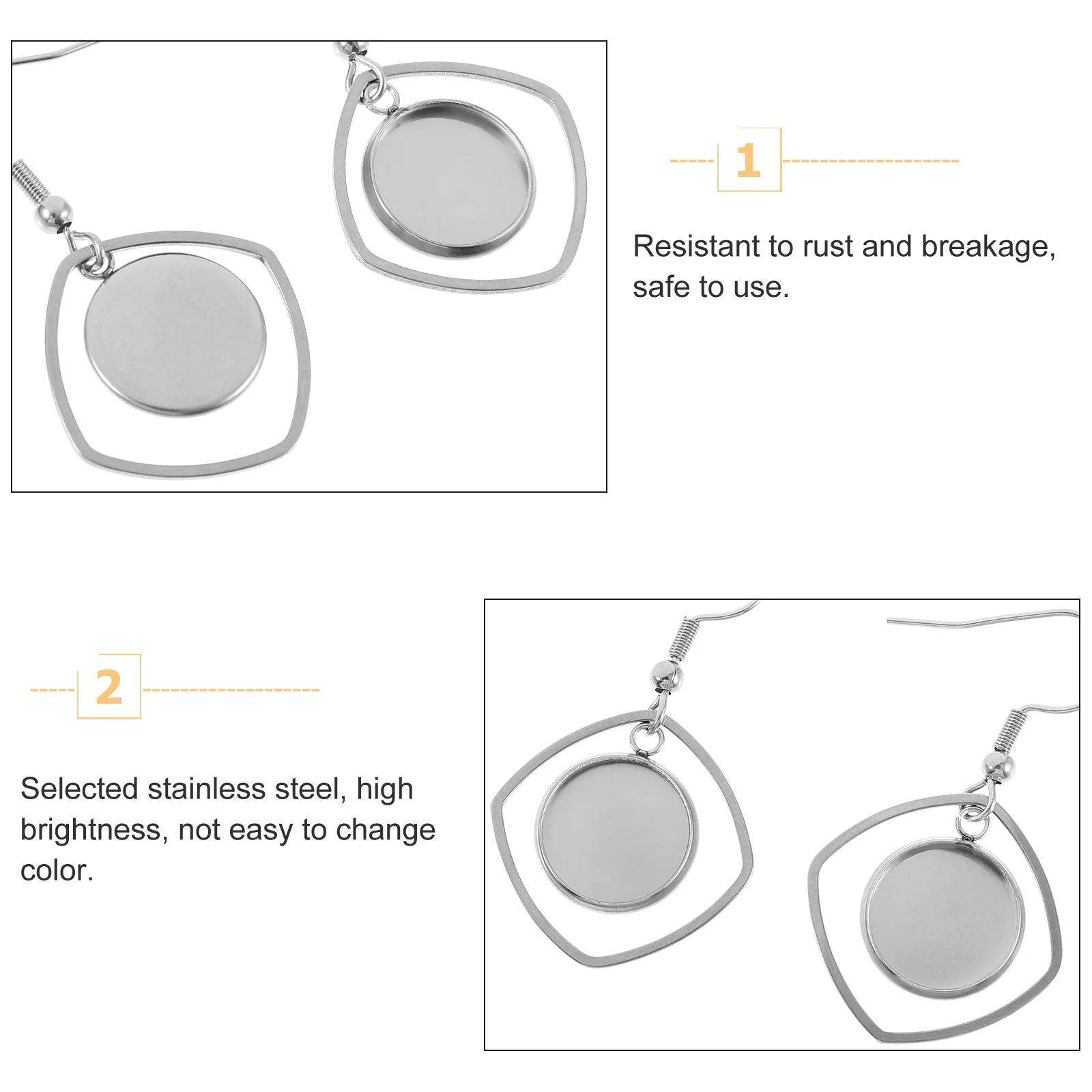 Tainless Stainless Steel Ear Hook Earrings Findings for Jewellery Making Bezel Setting
Tainless Stainless Steel Ear Hook Earrings Findings for Jewellery Making Bezel Setting