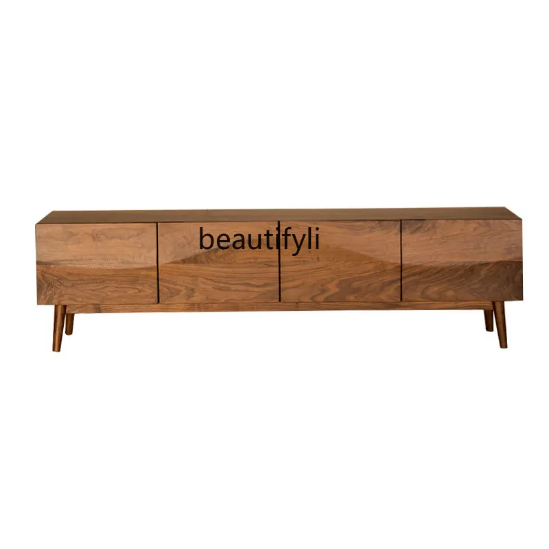 TV Cabinet Small Apartment Solid Wood Light Luxury Living Room Black Walnut Log Creative Wave TV Cabinet
TV Cabinet Small Apartment Solid Wood Light Luxury Living Room Black Walnut Log Creative Wave TV Cabinet